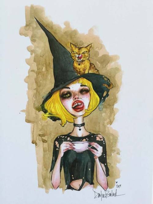 snootyfoxfashion:Coffee Witch Art Prints by dustinbailardx / xx / xx / xx / xx / x