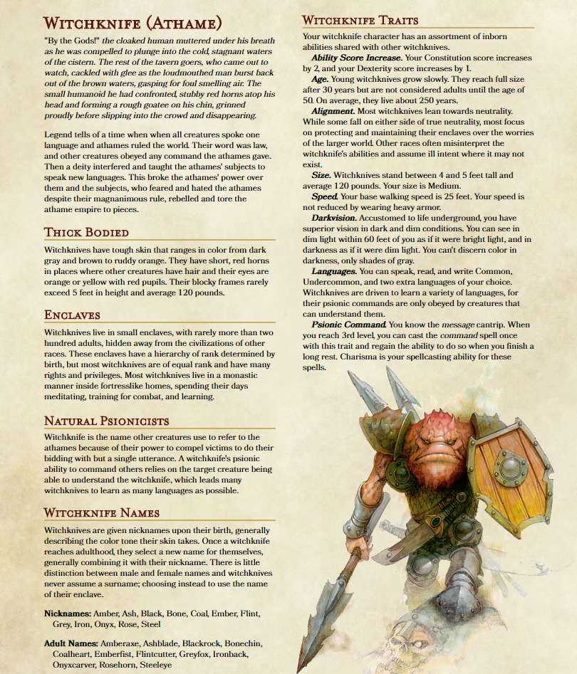 homebrew d&d races homebrew d&d races