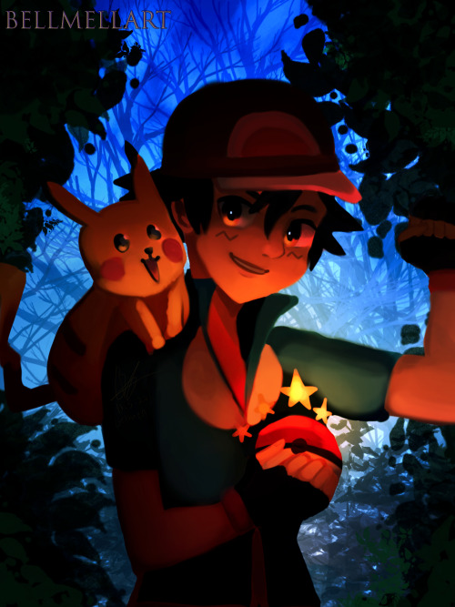 bellmellart:   ASH KETCHUM BABY +PIKACHU ARE THE FIRST ONES IN MY SIX FANARTS CHALLENGE! I LOVE THEM!