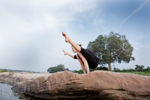 Aga on the banks of the Cavery River, Karnatka, India. Aga runs Ashtanga Yoga Manchster Christine He