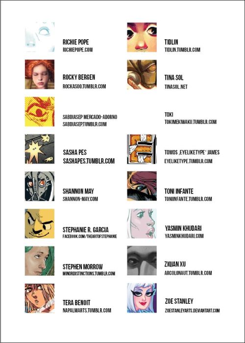 fifthelementbook:Here is our final artists line up!!we finally ordered our test print to make sure e