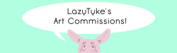 lazy-tyke: I’m opening up commissions!  Rules &amp; Info  Will draw:  fanart/shipping OCs armor/weapons (may charge extra based on complexity) furries Will not draw:  n/sfw anything gross but honestly you can ask if you’re unsure Payment Method: