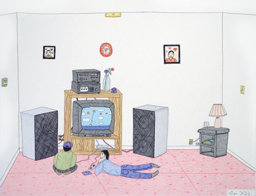 5centsapound:Annie Pootoogook chronicles the realities of contemporary Inuit lifePootoogook’s detail