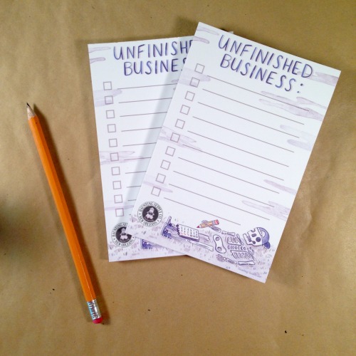 Here are some pics of my “Unfinished Business” To-Do list notepad for Big Class! &n