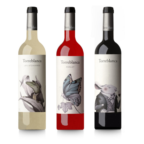 Paga Disseny designed these labels with anthropomorphic creatures, inspired from the local Mediterra