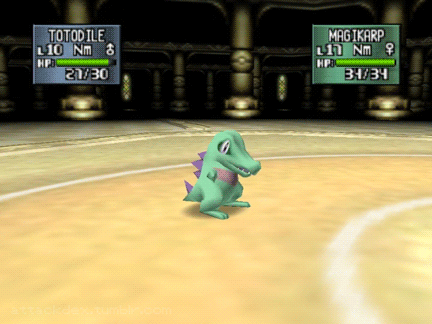 Library Of Move Animations Shiny Totodile S Water Gun Pokemon Stadium 2
