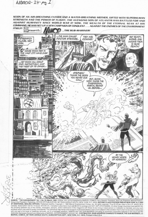 johnbyrnedraws:Namor the Sub-Mariner #24, page 1 by John Byrne & Glynis Wein. 1992.