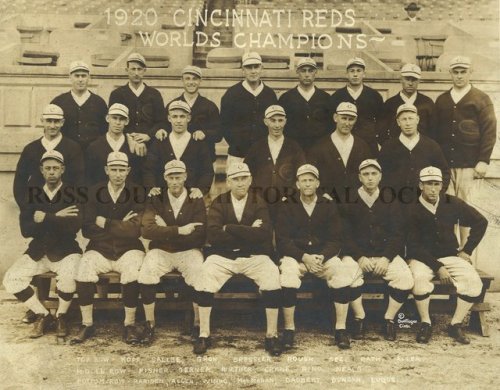 rosscountyhistoricalsociety:    A photo of the world champion Cincinnati Reds team, 1920. 