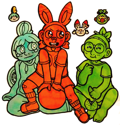 I just had to doodle the new starters, they’re precious babies! 