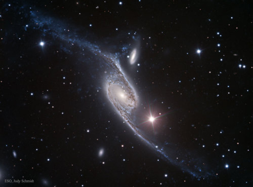 NGC 6872: A Stretched Spiral Galaxy: What makes this spiral galaxy so long? Measuring over 700,000 l