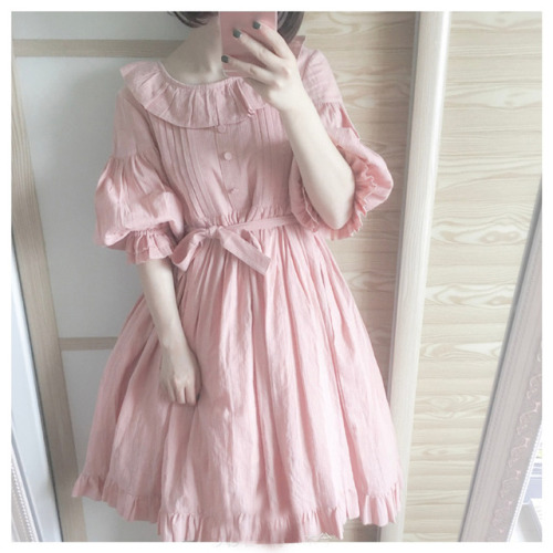  Palace Style Lantern Short Sleeves Dolly Dress 