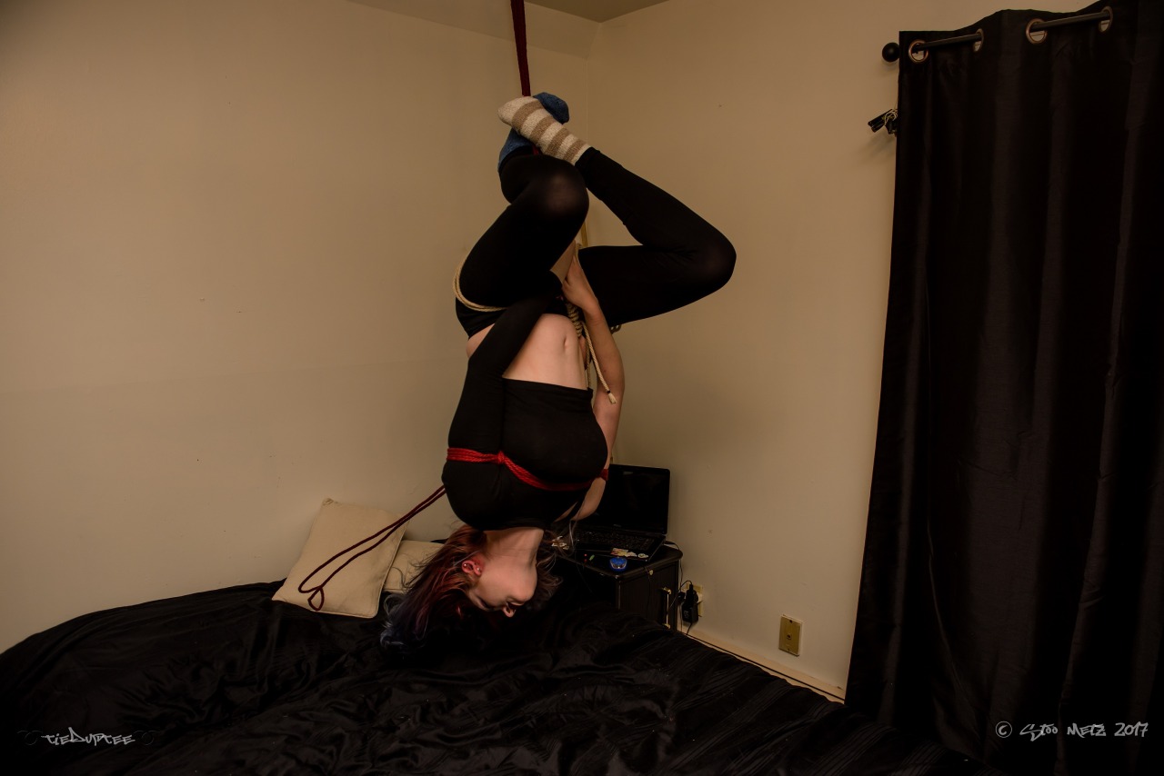 tieduptee:  💙♥ Happy Shibari Sunday! ♥💙Fun little suspension from rope