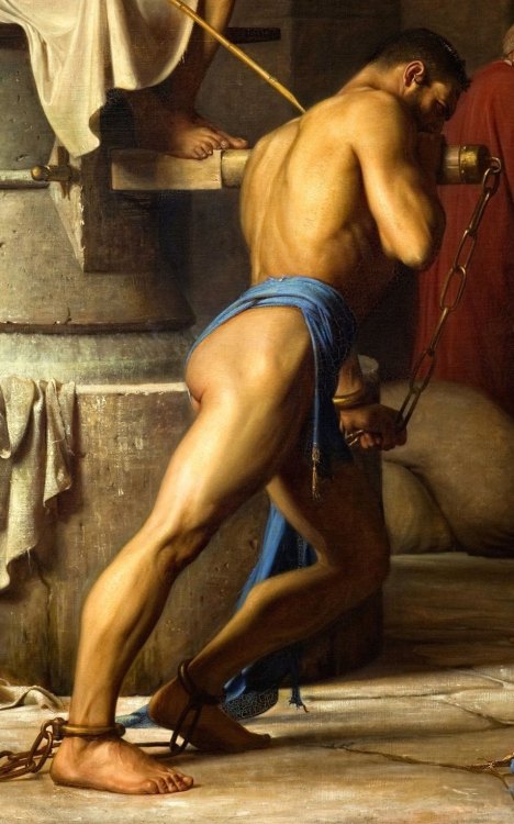 19thcenturyboyfriend:  Samson et les Philistins (Detail, 1863), Carl Heinrich Bloch 