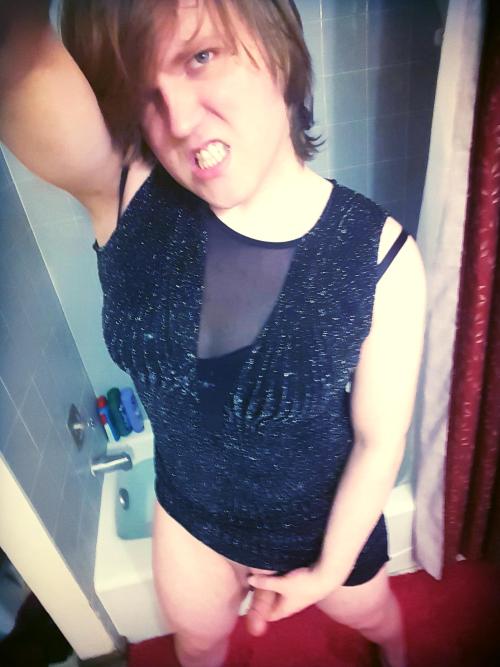 ta6769:  I took some pics in this dress a while back, but they didn’t turn out well enough for my taste. These ones make me feel all sparkly and sexy, like someone might actually want to do lewd things to me!