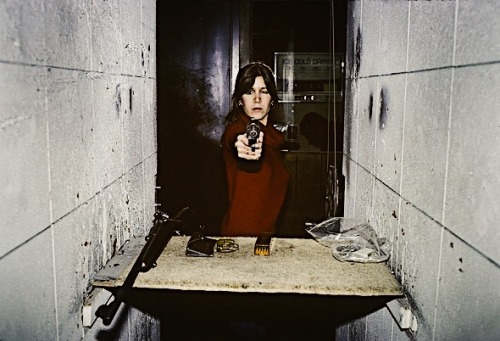 becketts:Carrie Fisher at a firing range in New York in 1979. She was taking target practice as part