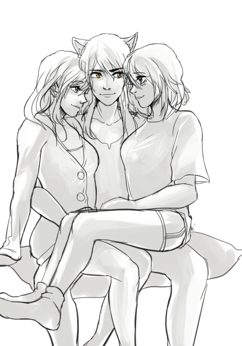 noxypep:Drawings from the stream !Continuation of the I found you in a bathroom crying AUIllustration for Of Mice and Faunus from hanasaku-shijinNeWSPAPEEEEEEEEEEER