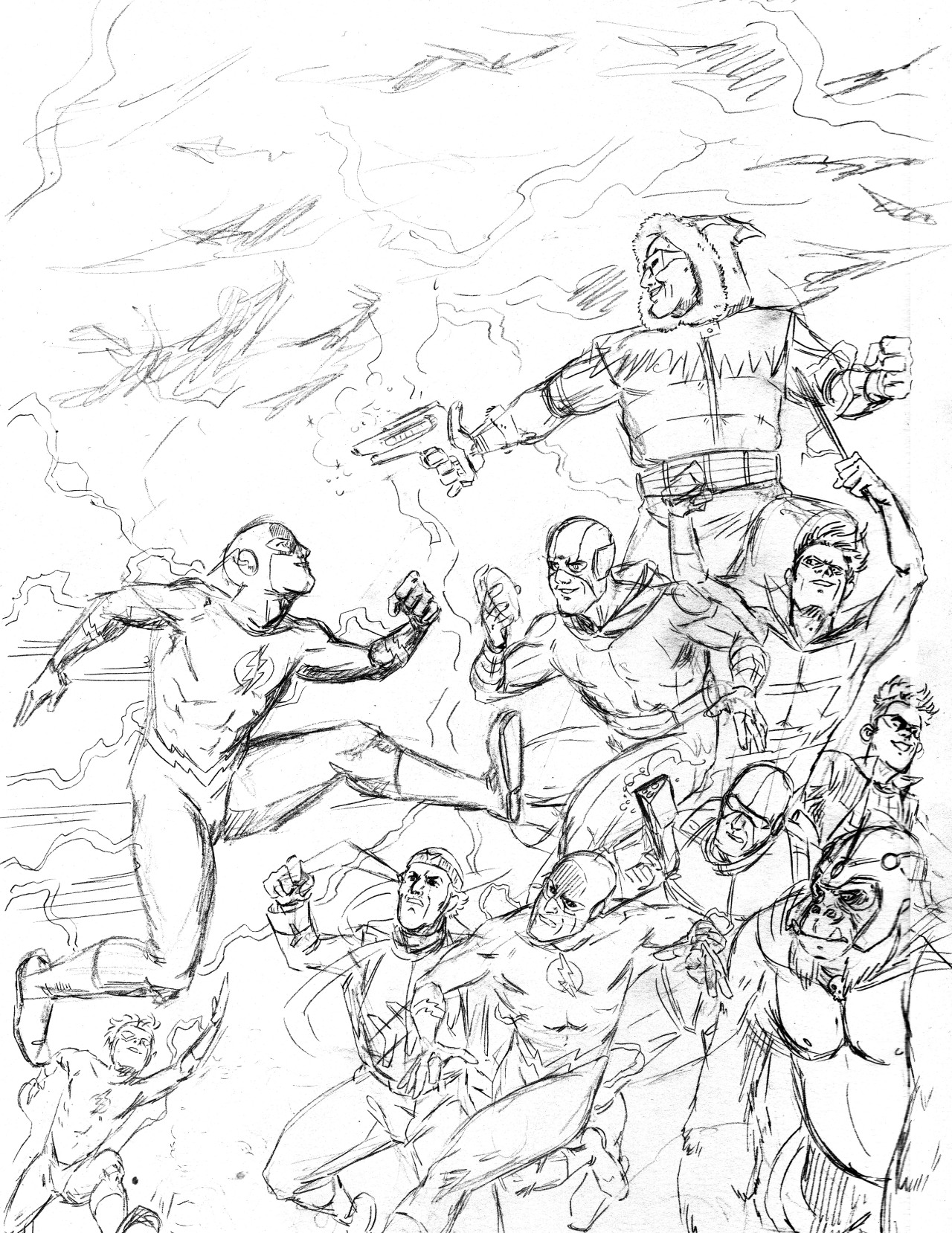 themikebecker:The Flash vs The Rogues Gallery WIP