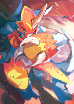 garmmy:speedpaint commission of fladramon/flamedramon for anonymous! thank you!!