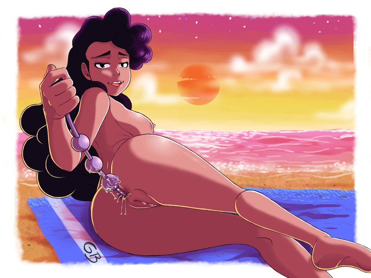 gummybananadi:  Stevonnie in te beach with Ben wa ballsdrawing made after a request