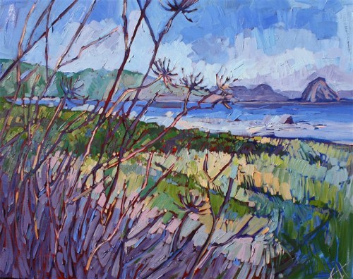 Ocean Grasses   -   Erin Hanson  2012American b.1981-Oil on canvas 30 x 24 cm