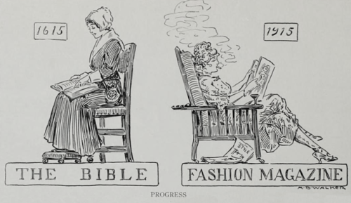 kafkaesque-meat: yesterdaysprint: LIFE magazine, 1915 virgin bible vs chad fashion magazine