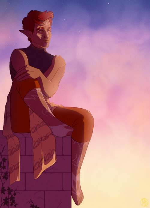 sunshinemage:Rare sight of Nin without boots (and also I’m not good at masonry)edit: pose reference 