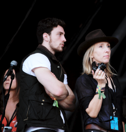  sam taylor-johnson and aaron taylor-johnson at glastonbury festival. 