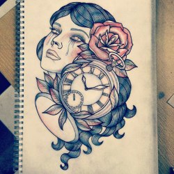 martintattooblair:  pocketwatch lady