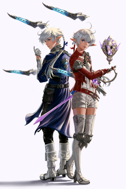 hollizho:Alphinaud and Alisaie Leveilleur from Final Fantasy XIV