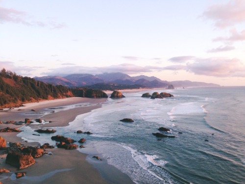 lavender-forests: Cannon Beach, Oregon view from Ecola State Park. March 2, 2015
