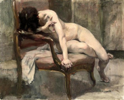 artbeautypaintings:  The artist’s model - Jean Leon Henri Gouweloos