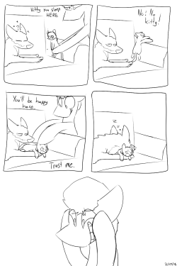 dogstomp:He knows he can’t escape so he just starts purring. X3!