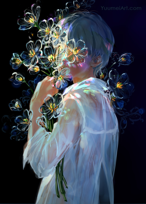 Skeleton Flower And Glass Sunflower