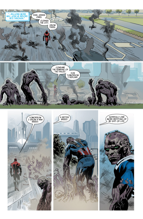 So Sam Wilson is now a PLANT-ation Worker and will probably lead his fellow tree drones in glorious arboreal revolution against the High Evolutionary while one of them makes an I AM GROOT reference.I like where this is going.