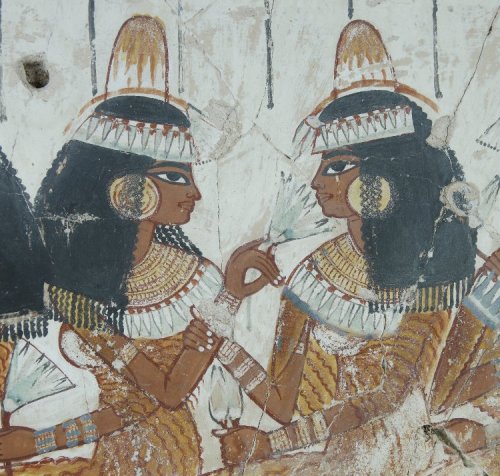 Egyptian women Detail of a banquet scene in the tomb of NebamunThebes, Upper Egypt18th dynasty, ca. 