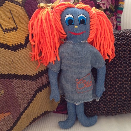 The Cléo denim doll! I made it for Cléo the Baby of my friends Lisa &amp; Tom. First time I made a d