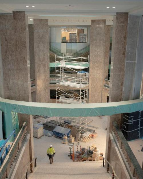 Restoration and repurposing of a former bank on Champs-Élysées, Paris, into the current Galeries Laf