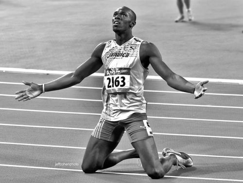 ✨Flashback✨Usain Bolt, 2008 Olympic Games Beijing, China. Usain Bolt on his knees immediately after 