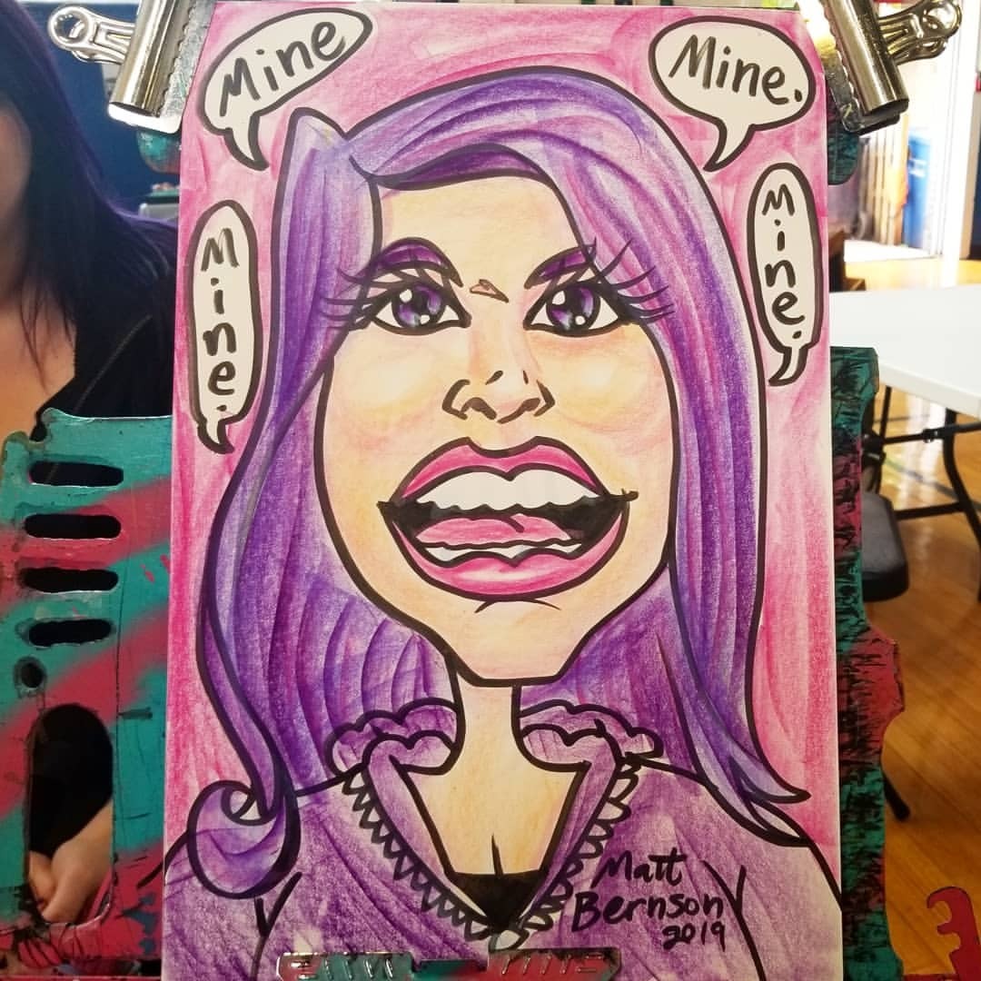 Caricature dome at the Black Market in Cambridge, MA!  Another one for my purple
