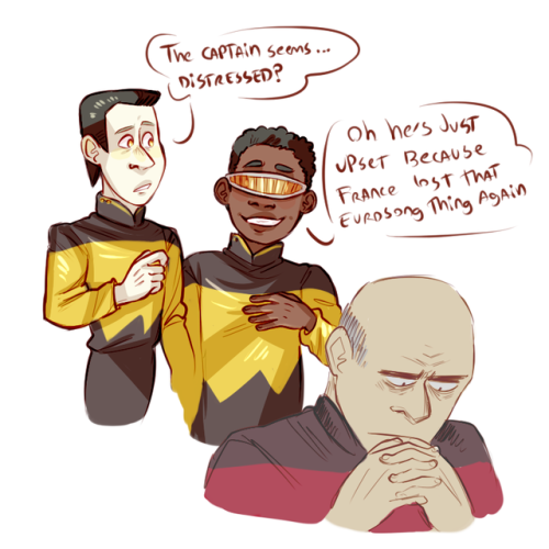 doodlingleluke:if there’s a france in the 24th century there can be a eurovision in the 24th century