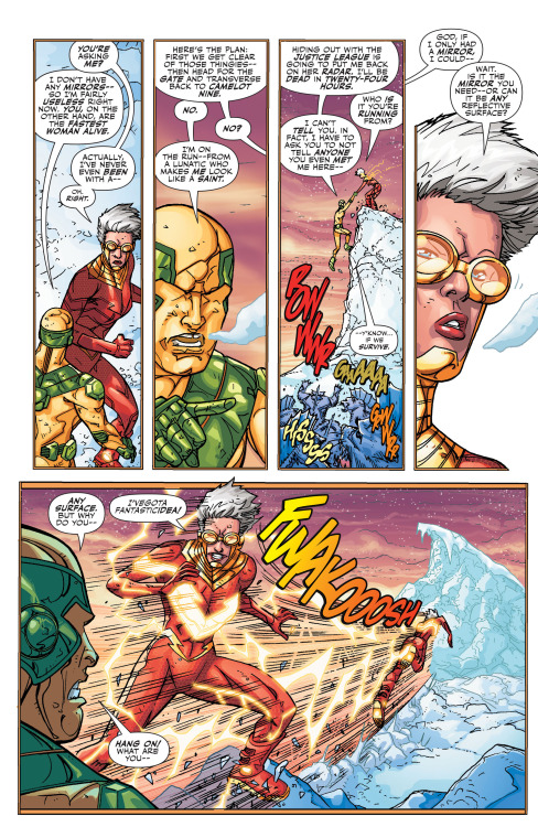 Flash and Mirror Master 3000 team-up…kinda.from Justice League 3001 #5