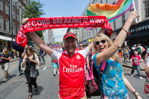 humansofthearsenal: Arsenal’s Gay Gooners at Pride in London 2015.