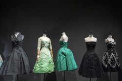 womensweardaily:  A view from “The Fifties. Fashion in France (1947-1957)” at the Palais Galliera  Photo by Pierre Antoine