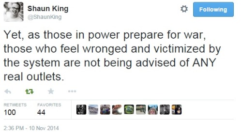 iwriteaboutfeminism: Shaun King tweets about how Ferguson has been preparing for the announcement fr