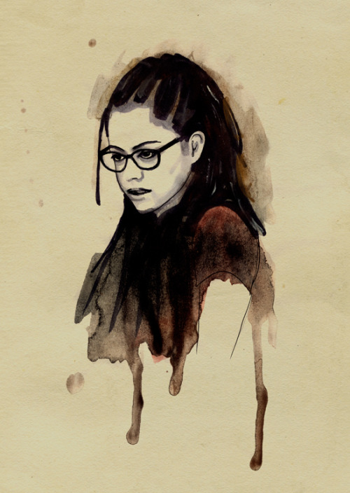 helene-draws:Orphan Black.Sarah. Beth. Cosima. Alison. Helena.——black pen, copic markers and waterco