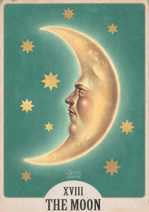 ✸ XVIII THE MOON ✸“The Moon card represents your subconscious, a symbol of your intuition and dr