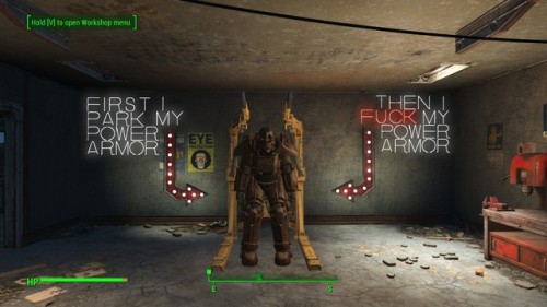 jacobtheloofah: i’m starting to have more fun with fallout 4 Gotta love those neon letters in 