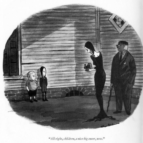 oldnerdybasterd: krustie: The original Addams family comics were the fattest mood Cartoonist Charles