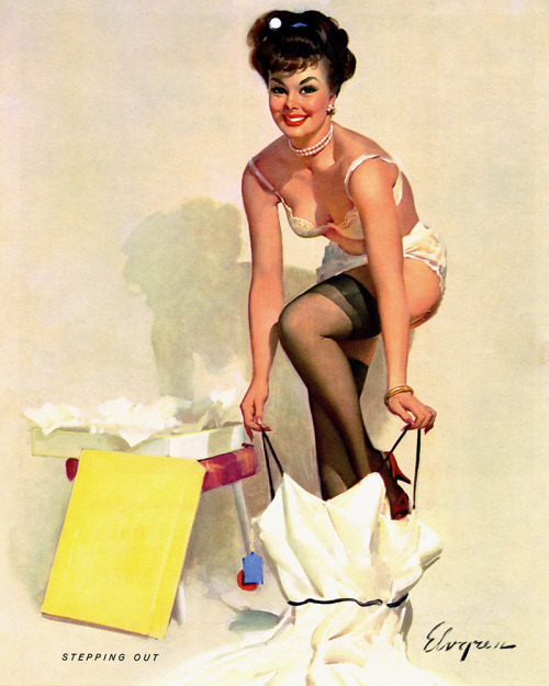 Stepping Out / illustration by Gil Elvgren.