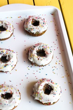 choccoberry:  Vegan Funfetti Donuts with Coconut Buttercream  